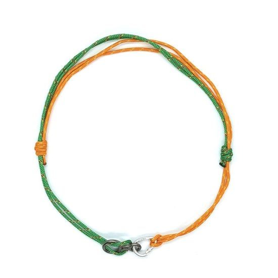 Přívěsek Sampaoli Carabiner & Eight BR-RH-&-RU plated yellow&green rope