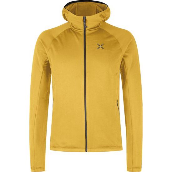 Pánská fleecová mikina Montura Fadis Grid Hooded Maglia mustard