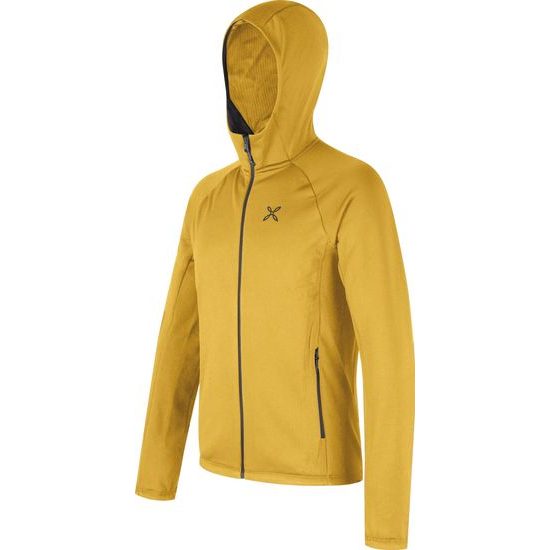 Pánská fleecová mikina Montura Fadis Grid Hooded Maglia mustard
