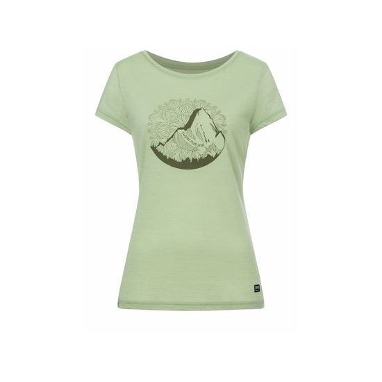 Dámské triko super.natural KR Mandala Mountain Tee celadan green/avocado