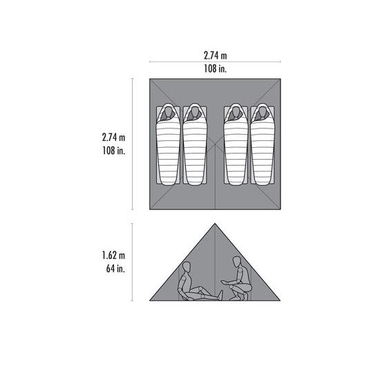 Přístřešek MSR Front Range Ultralight Tarp Shelter orange