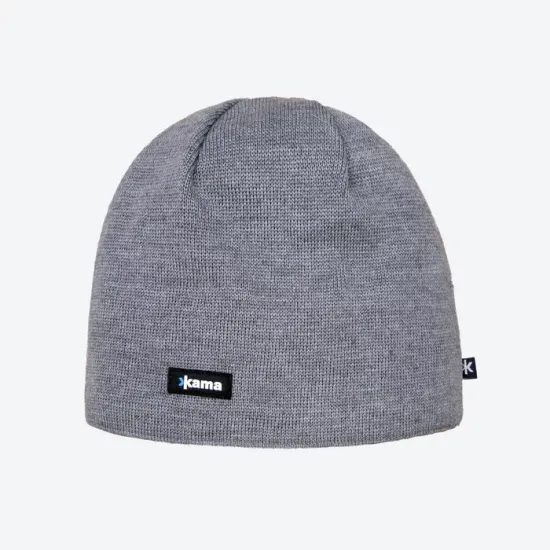 Čepice Kama Merino pletená AW19 světle šedá