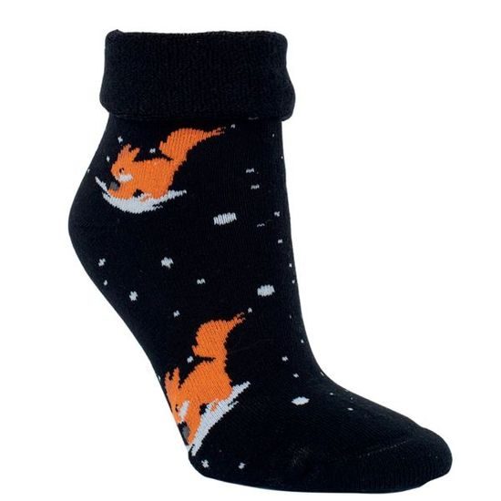 Dámské ponožky RS ohrnovací Veverky černá