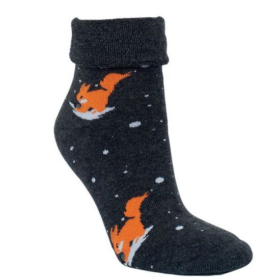 Dámské ponožky RS ohrnovací Veverky antracit