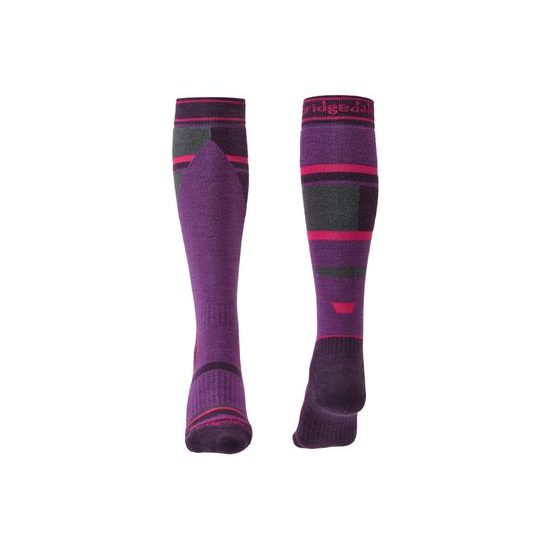 Juniorské podkolenky Bridgedale Ski Mountain Purple/Grey