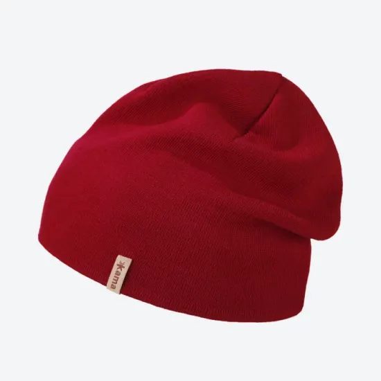 Čepice Kama Merino pletená A153 tmavě červená