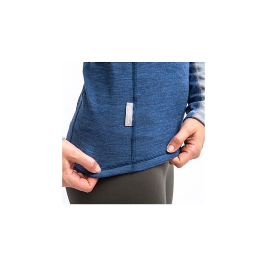 Dámské triko Sensor DR Merino Bold Zip cool blue/cool gray