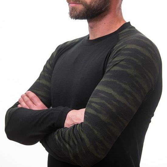 Pánské triko Sensor DR Merino Impress černá/batik