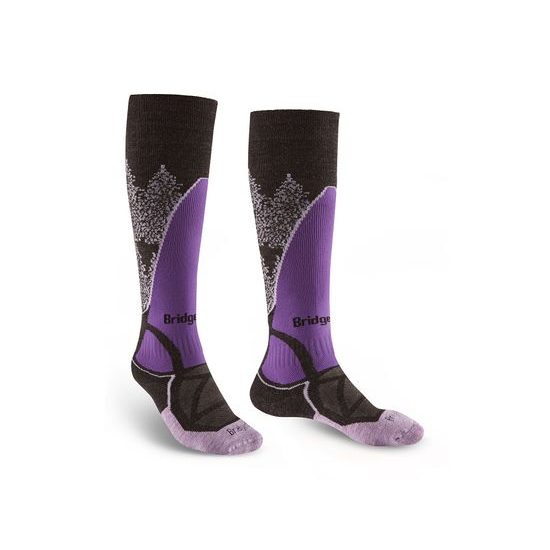 Dámské podkolenky Bridgedale 24 Ski Midweight black purple 016