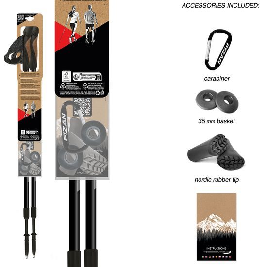 Skládací hole Fizan NordicWalking Speed II black