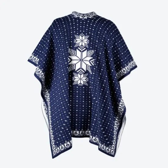 Pletený pléd Kama Merino 5042 tmavě modrá