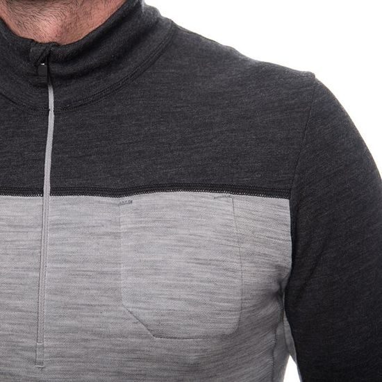 Pánské triko Sensor DR Merino Bold zip cool gray/anthracite
