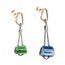 Náušnice Sampaoli Stopper BR-GO-&-RH plated green&blue enameld