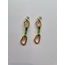 Náušnice Sampaoli Spit & Express BR-RH-&-GO plated green enameld