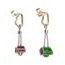 Náušnice Sampaoli Stopper BR-GO-&-RH plated green&red enameld