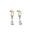 Náušnice Sampaoli Carabiner & Friend bronze gold&rhodium plated green enameld