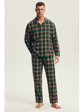 Pyžamo pánské 43460 Nut dl.r. M-3XL propínací - Henderson