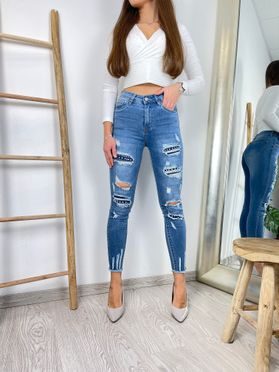 Skinny džíny s kamínky