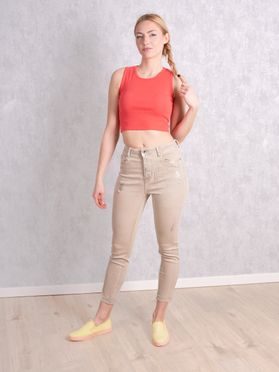 Džíny slim fit metalické