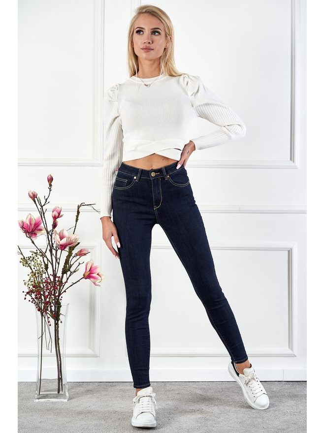 Skinny High Jeans, tmavě modrá barva