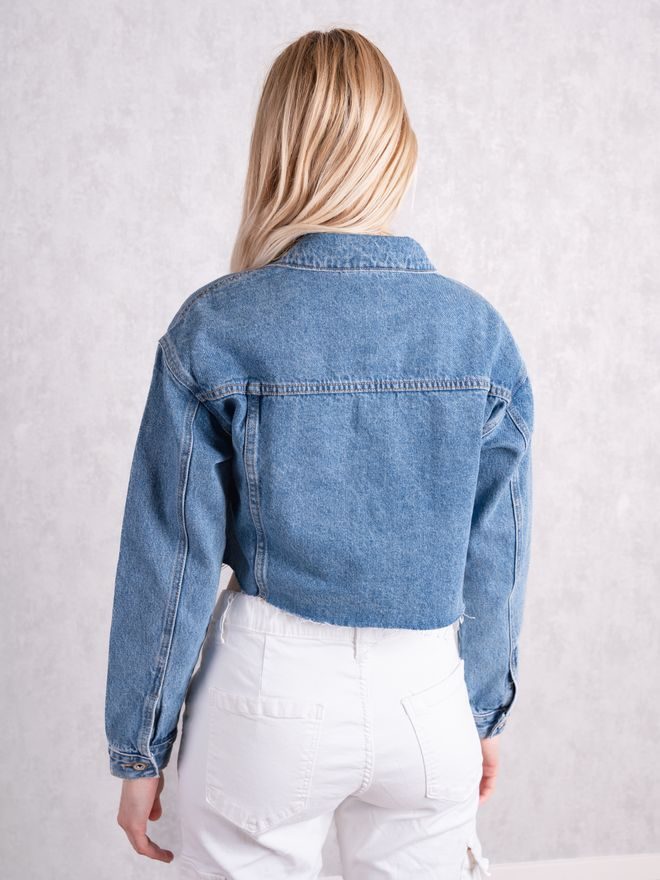 Džínová bundička - metalická