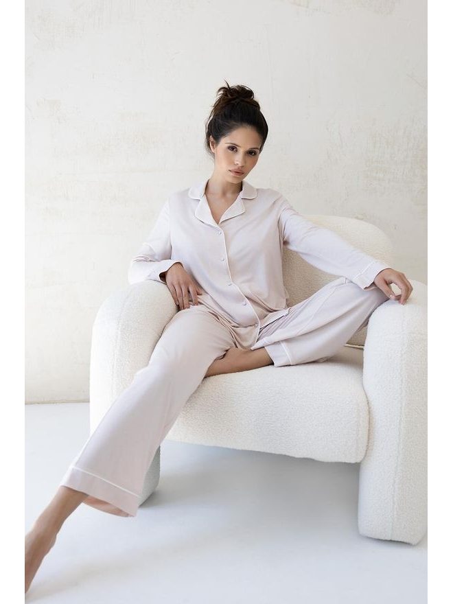 Pyžamo dámské Clarina dl.r XS-2XL propínací - Sensis