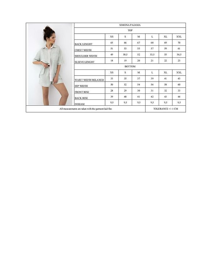 Pyžamo dámské Simona kr.r. XS-2XL propínací - Sensis