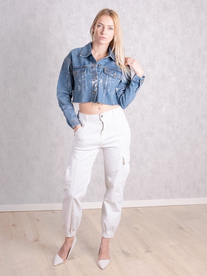 Džínová bundička - metalická