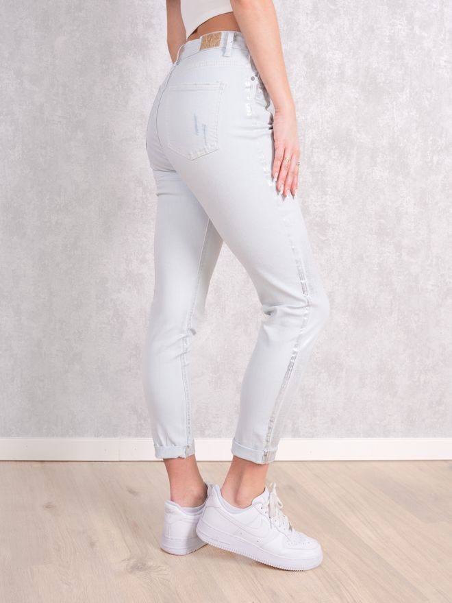Džíny slim fit metalické