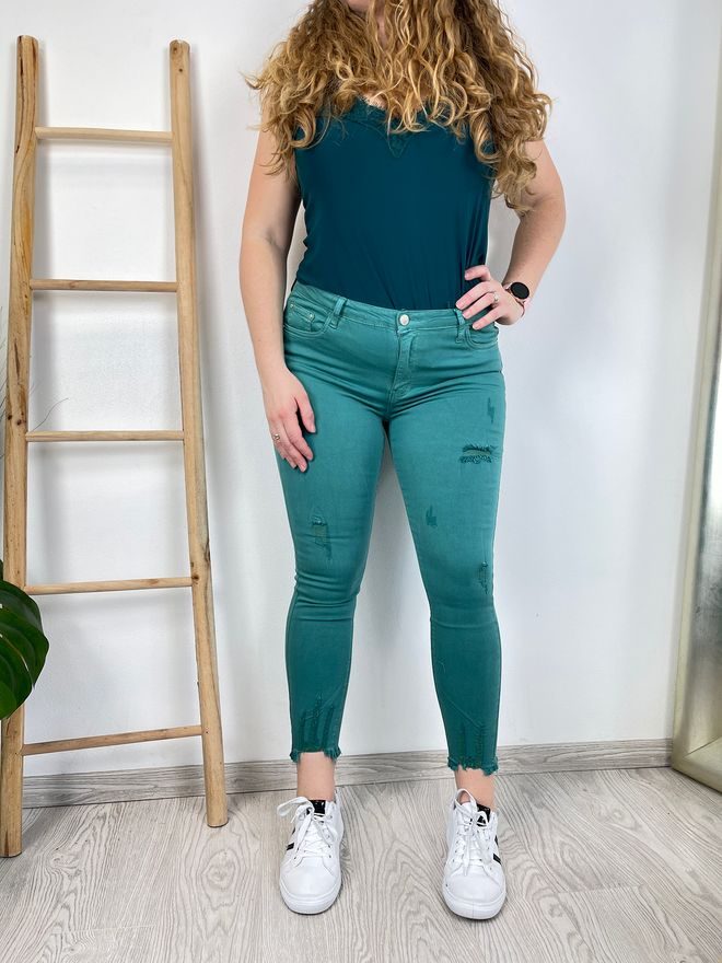 Džíny skinny zelené