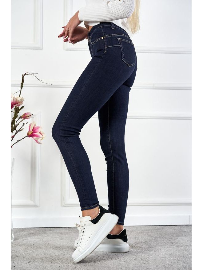 Skinny High Jeans, tmavě modrá barva