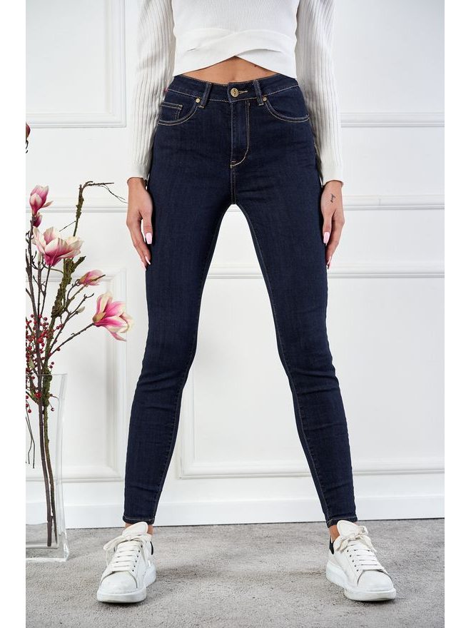 Skinny High Jeans, tmavě modrá barva