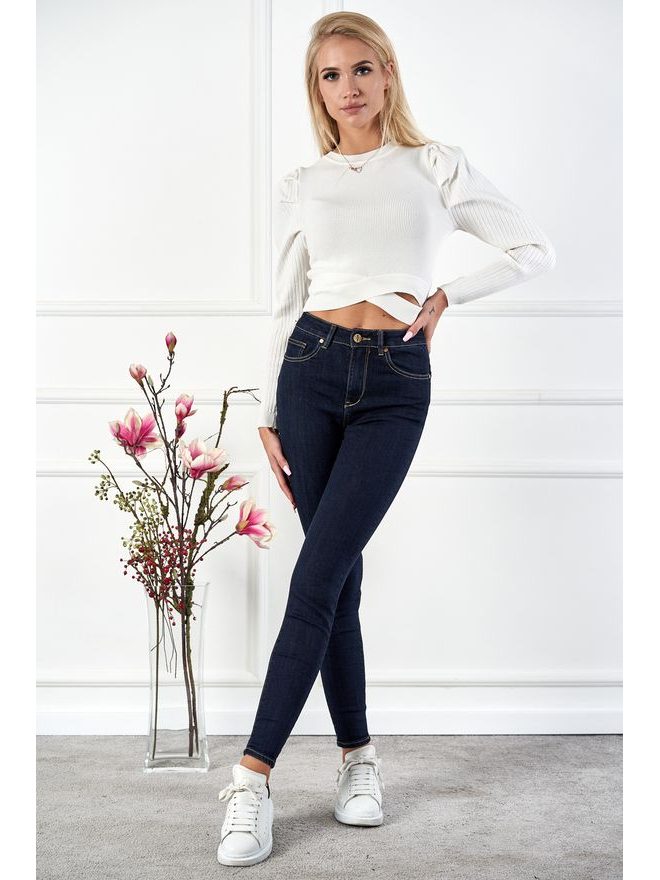 Skinny High Jeans, tmavě modrá barva