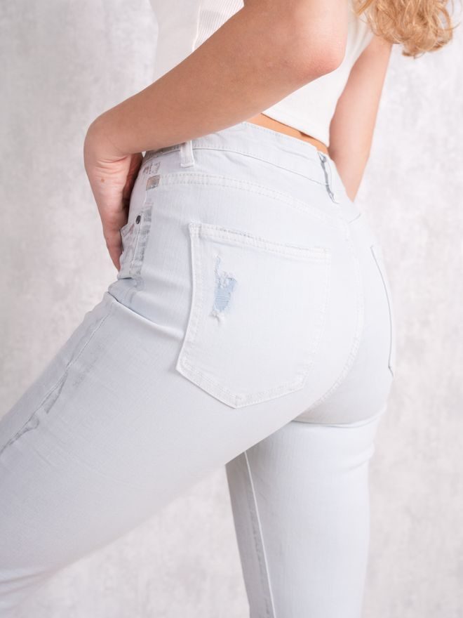 Džíny slim fit metalické