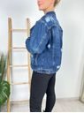 Džínová bunda s trháním tmavě modrá