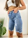Džínové kraťasy s trháním modré