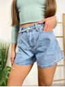 Džiínové kraťasy s rozšířenou nohavicí a perličkovým páskem světle modré