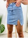 Džínová sukně krátká s rozparkem- modrá