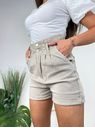 Džínové kraťasy s vysokým pasem béžové
