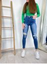 Džíny skinny s trháním modré