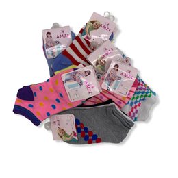 Dívčí kotníčkové ponožky - 6 párů (náhodný mix vzorů)