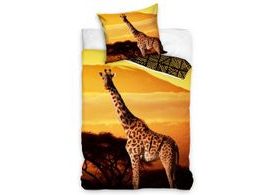 Bavlněné povlečení 140x200 + 70x90 cm - Žirafa Etno