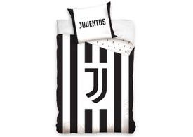 Bavlněné povlečení 140x200 + 70x90 cm - FC Juventus White Stripes
