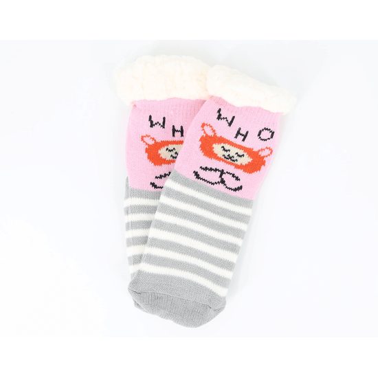 Lány termál zokni szőrmével CW230 - E (szürke-rózsaszín) - 1 pár