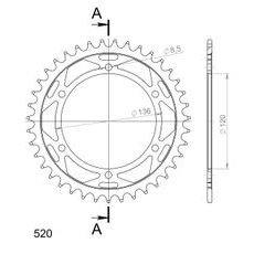 ŘETĚZOVÁ ROZETA SUPERSPROX RFE-846:39-BLK ČERNÝ 39 ZUBŮ, 520