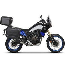 KOMPLETNÍ SADA ČERNÝCH HLINÍKOVÝCH KUFRŮ SHAD TERRA BLACK, 37L TOPCASE 36L/47L BOČNÍ KUFRY, VČETNĚ MONTÁŽNÍ SADY A PLOTNY SHAD YAMAHA TENERE 700 XTZ690