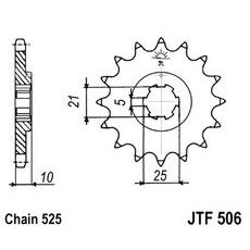 ŘETĚZOVÉ KOLEČKO JT JTF 506-14 14 ZUBŮ, 525