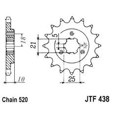 ŘETĚZOVÉ KOLEČKO JT JTF 438-15 15 ZUBŮ, 520