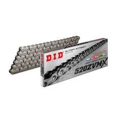 ŘETĚZOVÁ SADA D.I.D CHAIN - STŘÍBRNÝ ŘETĚZ 520 ZVM-X, X-KROUŽEK, KOLEČKO JT POGUMOVANÉ, ROZETA JT PRO KAWASAKI ZR 550 ZEPHYR 1991-1999