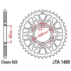 HLINÍKOVÁ ŘETĚZOVÁ ROZETA JT JTA 1489-41BLK 41 ZUBŮ, 525 ČERNÁ